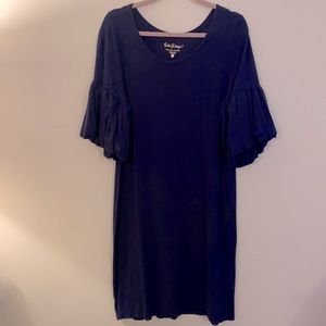 Lilly Pulitzer Dress, L, Navy, 3/4 puffy-sleeve